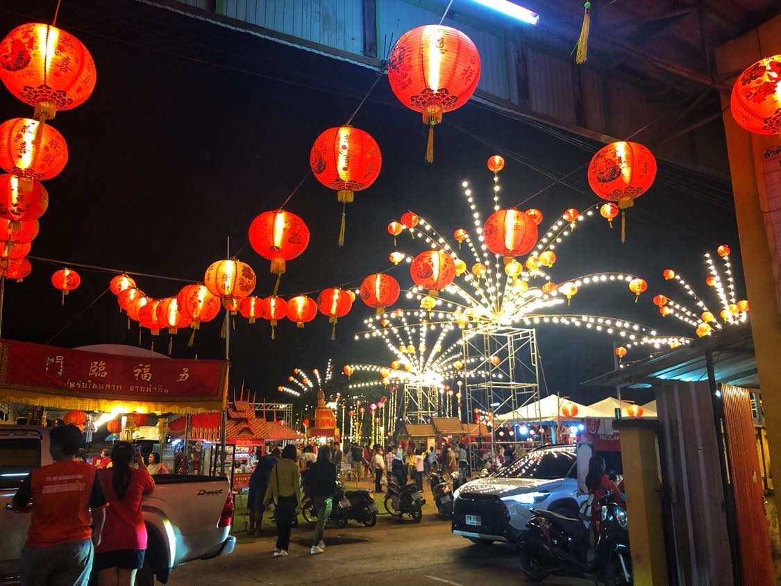 Thai Chinese Fair with Red Lanterns