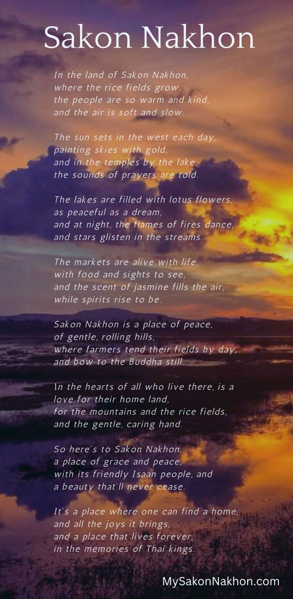 Sakon Nakhon Poem Isaan Thailand Poetry In English