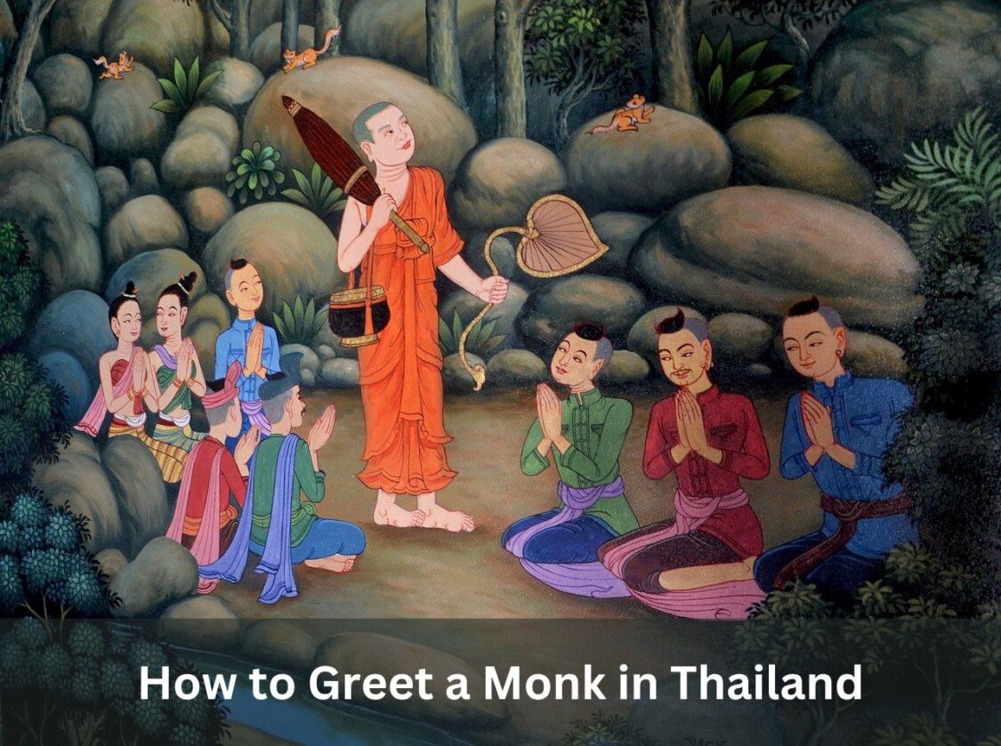 Saying Hello to a Thai Monk