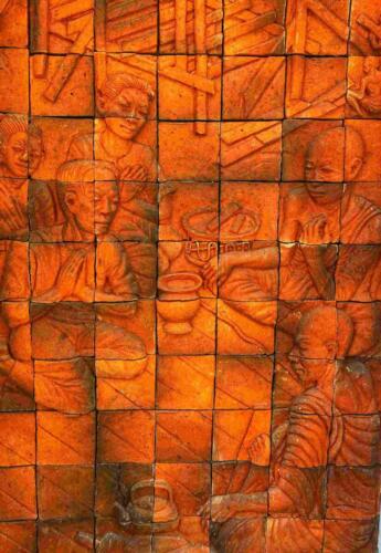Bas Relief Tile Mural at Thai Buddhist Temple