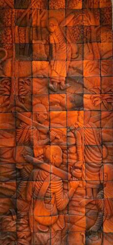 Bas Relief Tile Mural at Thai Buddhist Temple