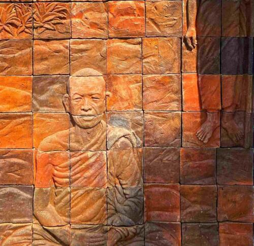 Bas Relief Tile Mural at Thai Buddhist Temple
