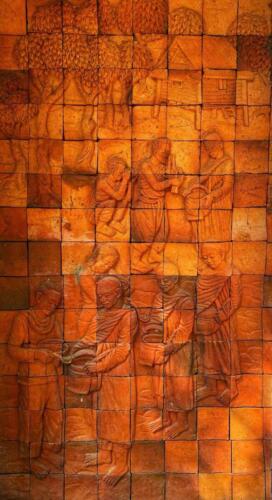 Bas Relief Tile Mural at Thai Buddhist Temple