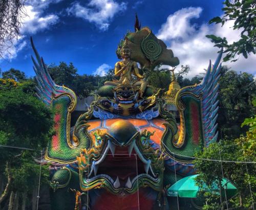 Wat Tham Pha Daen Garuda with Vishnu Riding