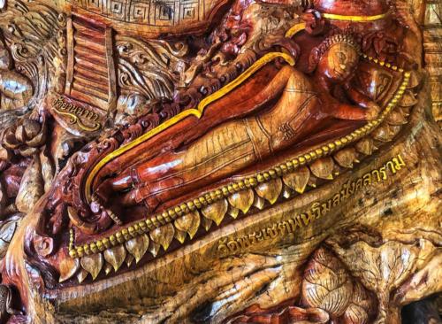 Wat Tham Pha Daen Reclining Buddha Wood
