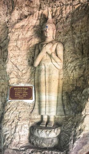 Wat Tham Pha Daen Sandstone Buddha Pose